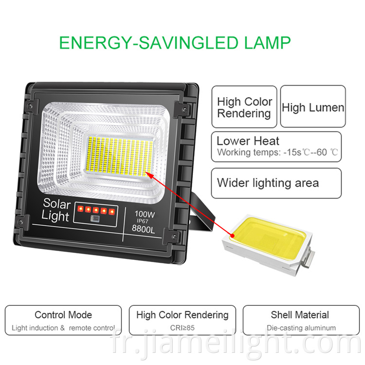 Lampe solaire imperméable nouveau modèle de modèle Sliver réflectrice ip67 poussière à l'aube LED solaire inondable extérieur